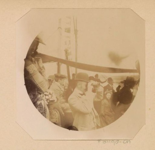Crowd on a ship during the Kaiser Celebrations in Amsterdam