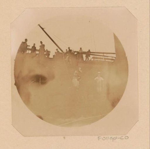 Crowd on a ship during the Kaiser Celebrations in Amsterdam