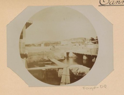 View of a bridge and gangway in Cannes