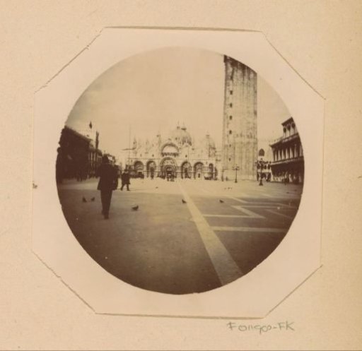 View of St. Mark's Square in Venice, in the distance the basilica of San Marco and the Campanile of Venice