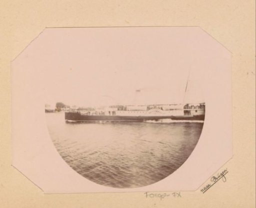 View of a steamship on the Baltic Sea heading towards Rügen