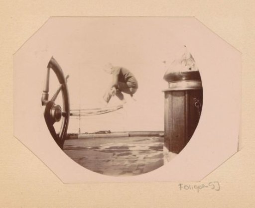 Playing boy on board a passenger ship on the Baltic Sea