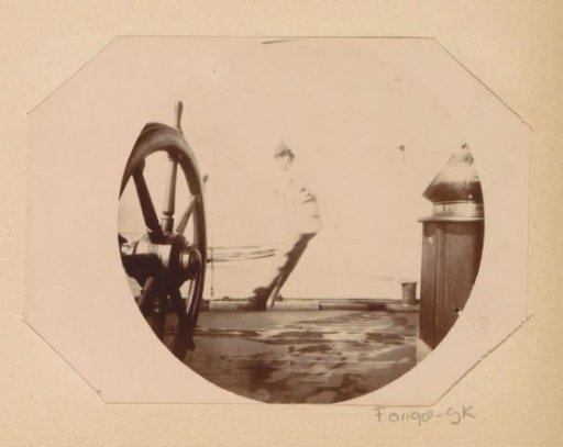 Playing boy on board a passenger ship on the Baltic Sea
