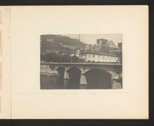 City view with a bridge in the foreground