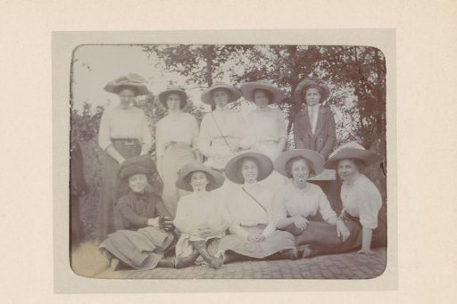 Group portrait of young women during an outing