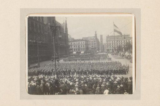 Military parade on a square