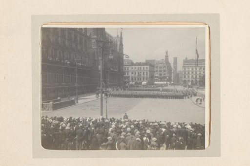 Military parade on a square