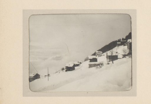 View of a Mountain Village in the Snow
