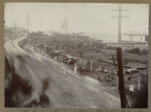View of the Waterkant in Paramaribo along the route of the Lawa railway (Landsspoorweg)