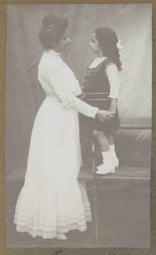 Portrait of a woman and a little girl
