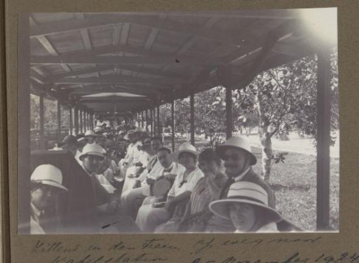 Group in a train compartment on the Lawa railway line in Suriname