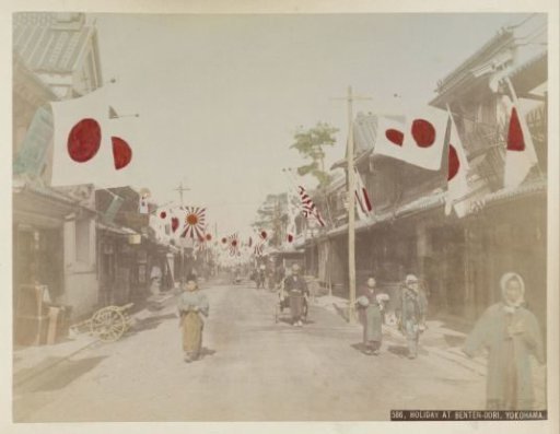 Street with shops and passers-by in Bentendori