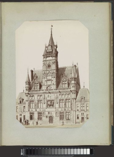 Exterior of the Town Hall of Compiègne with a bas-relief of Louis XII