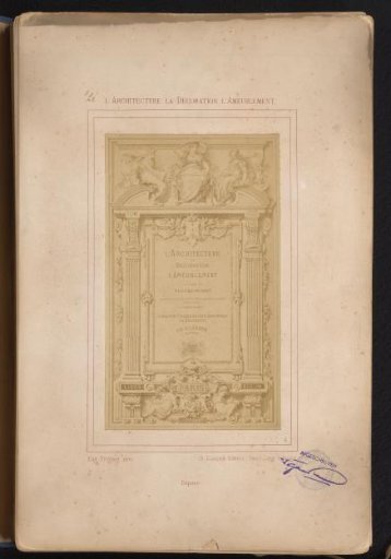 Photographic reproduction of the title page of L'Architecture, la Decoration, l'Ameublement