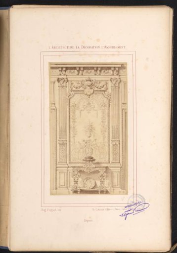 Photographic reproduction of a design for a wall decoration and a table after Alexandre Eugène Prignot