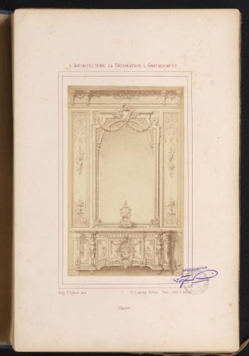 Photographic reproduction of a design for a mirror with a clock after Alexandre Eugène Prignot