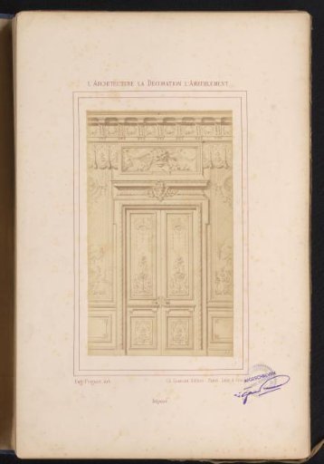 Photographic reproduction of a design for a door after Alexandre Eugène Prignot