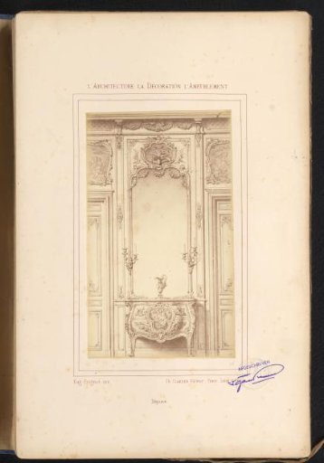 Photographic reproduction of a design for a mirror with a sideboard after Alexandre Eugène Prignot