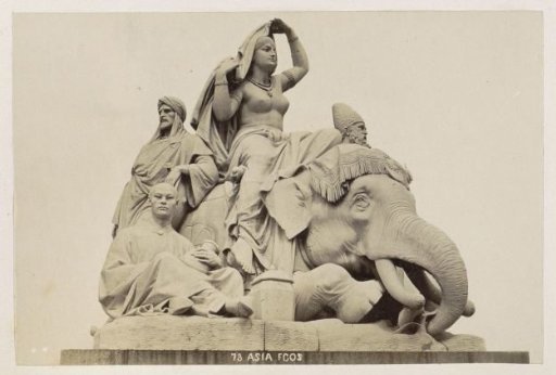 Sculptural group at the foot of the Albert Memorial in London: Asia