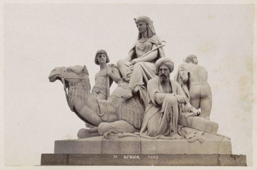 Sculptural group at the foot of the Albert Memorial in London: Africa