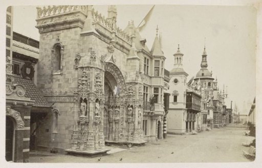 Pavilions on the Rue des Nations at the World's Fair in Paris in 1889