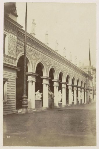 Pavilion with statues at the World's Fair in Paris in 1889