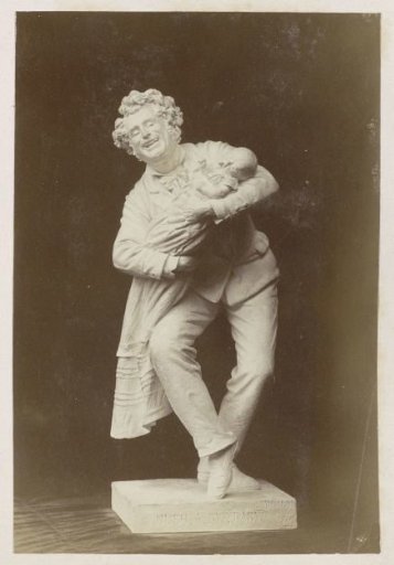 Statue 'Hush a bye, baby!' by Giovanni Focardi, possibly displayed at the World Exhibition in Paris in 1889