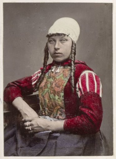 Portrait of a woman in the costume of Marken