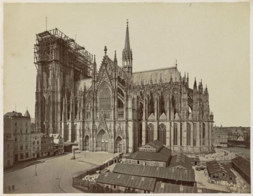 Cologne Cathedral during construction