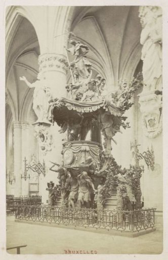 Pulpit in the Cathedral of Saint Michael and Saint Gudula in Brussels