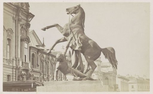 Statue of a horse tamer on the Anichkov Bridge in St. Petersburg