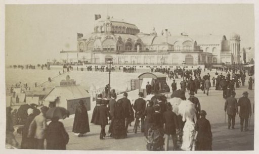 Strollers on the Boulevard with the Kursaal in Ostend in the Foreground