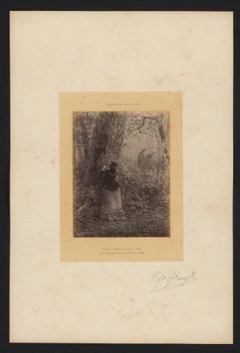 Photographic reproduction of a drawing of a woman in a wood by Johan Conrad Greive
