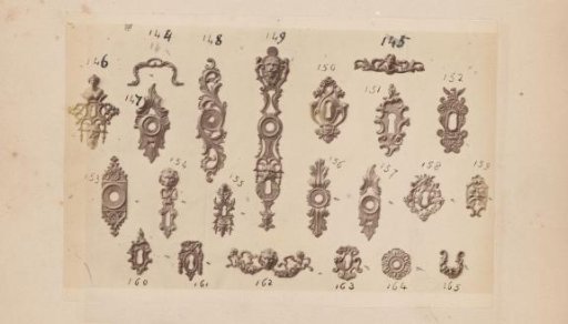 Metal ornaments and key plates