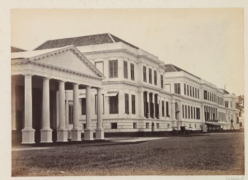 Exterior of the Palace of Daendels on the Waterloo Square in Batavia