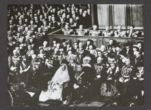 Wedding ceremony between Queen Juliana and Prince Bernhard in The Hague