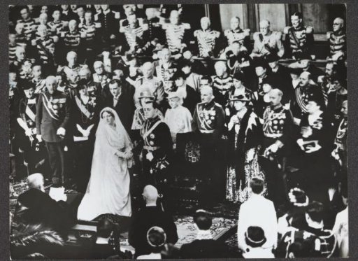 Wedding ceremony between Queen Juliana and Prince Bernhard in The Hague