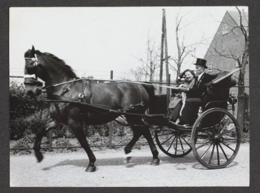Queen Juliana in a Carriage Driven by the Mayor of Nieuw Helvoet, L. Riedijk