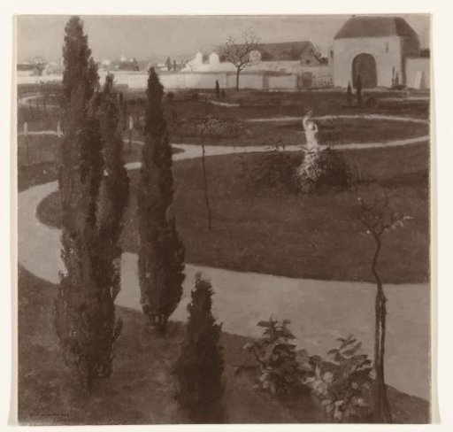 Photographic reproduction of a painting (landscape) by Han van der Kop