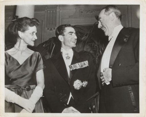 Shah of Iran with Mr. and Mrs. Dean Acheson, 1949