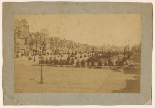Decorations on the Damrak in Amsterdam on the occasion of the April Festivals of 1887