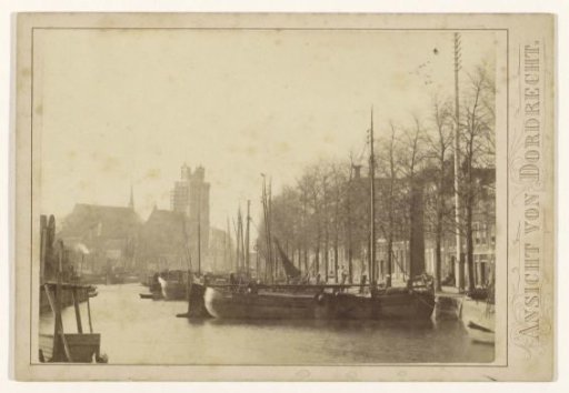 View of Dordrecht, with ships at the quay and the Great or Our Lady's Church in the background