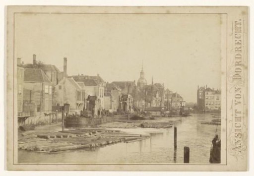 View of Dordrecht, with the dome of the Groothoofdspoort in the background