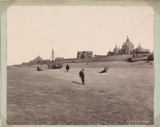 Beach of Scheveningen, in the background the Kurhaus