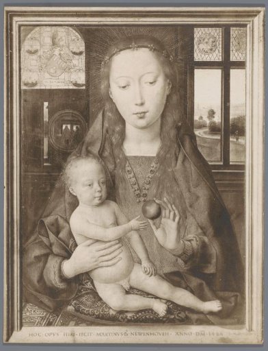 Photographic reproduction of the left wing of a diptych by Martinus Nieuwenhoven after Hans Memling
