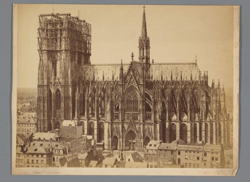 View of Cologne Cathedral under construction