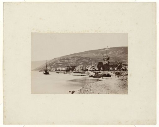 View of Rüdesheim am Rhein with the Niederwalddenkmal in the background