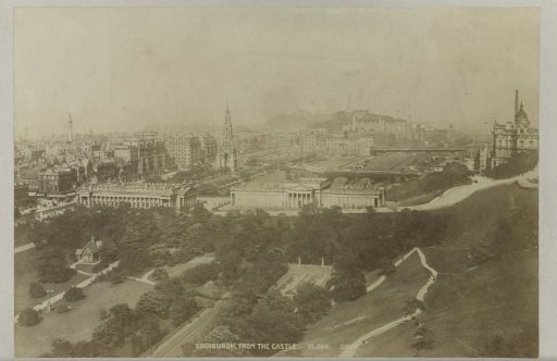 View of Edinburgh from Edinburgh Castle, with the Scott Monument in the distance