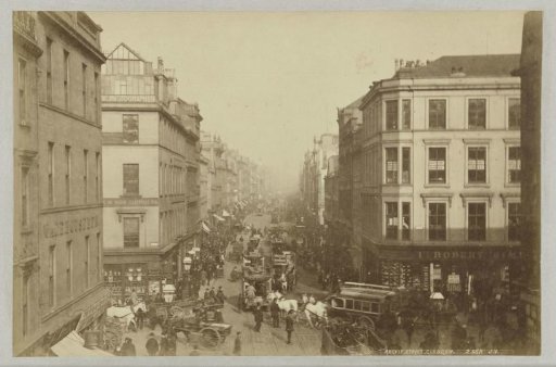 View of Argyle Street in Glasgow, with an unknown photographer's studio on the left