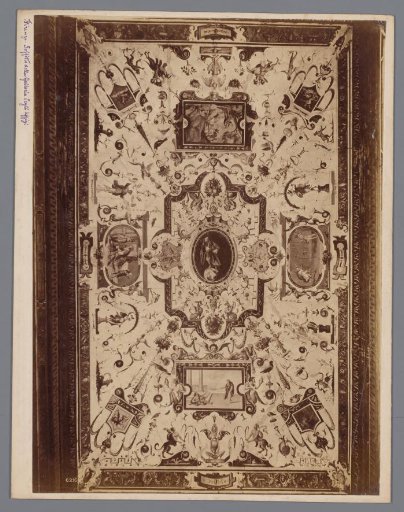 Photographic reproduction of a ceiling painting in the Galleria degli Uffizi at Florence, Italy